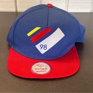 Men’s Diamond Supply Co. ‘98’ Blue and Red Snapback Trucker Hat Cap NEW? *READ*